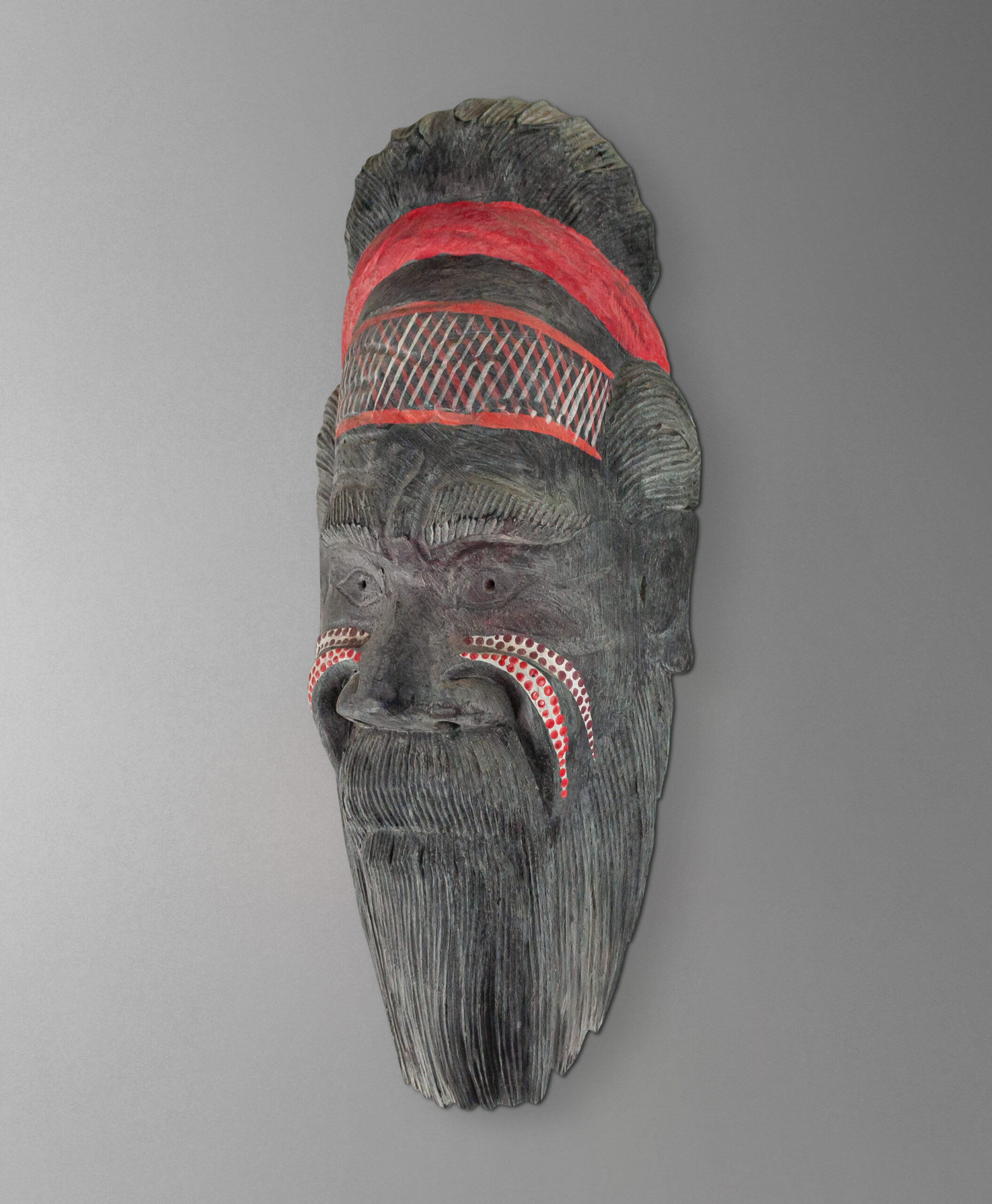 45 view of tribal mask from papua new guinea