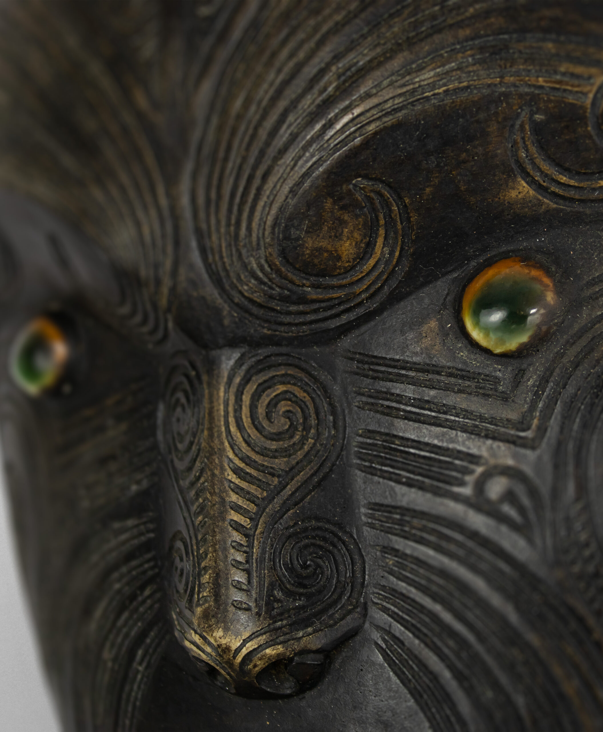 detail view of maori mask from new zealand