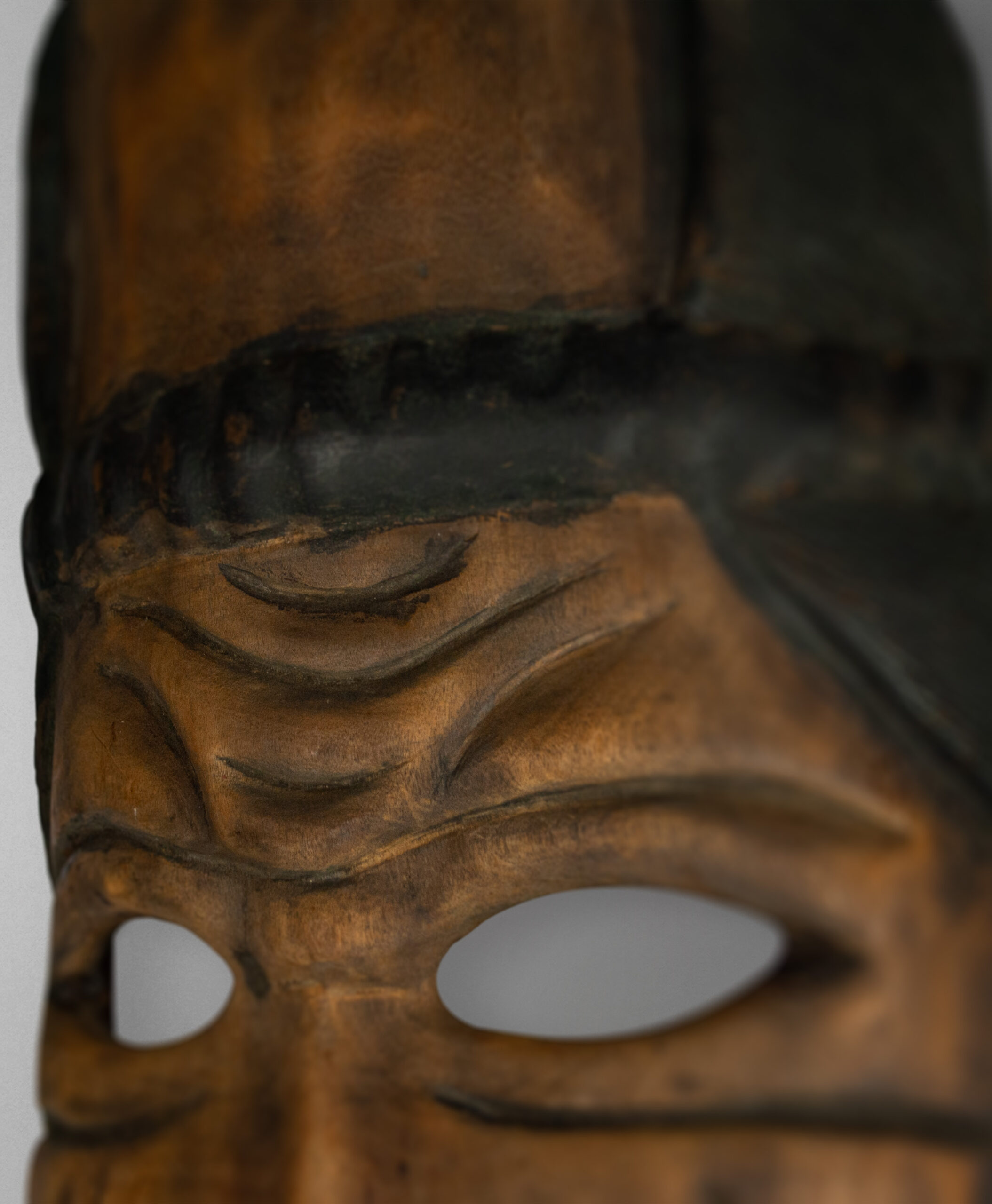 detail view of tribal mask from botswana