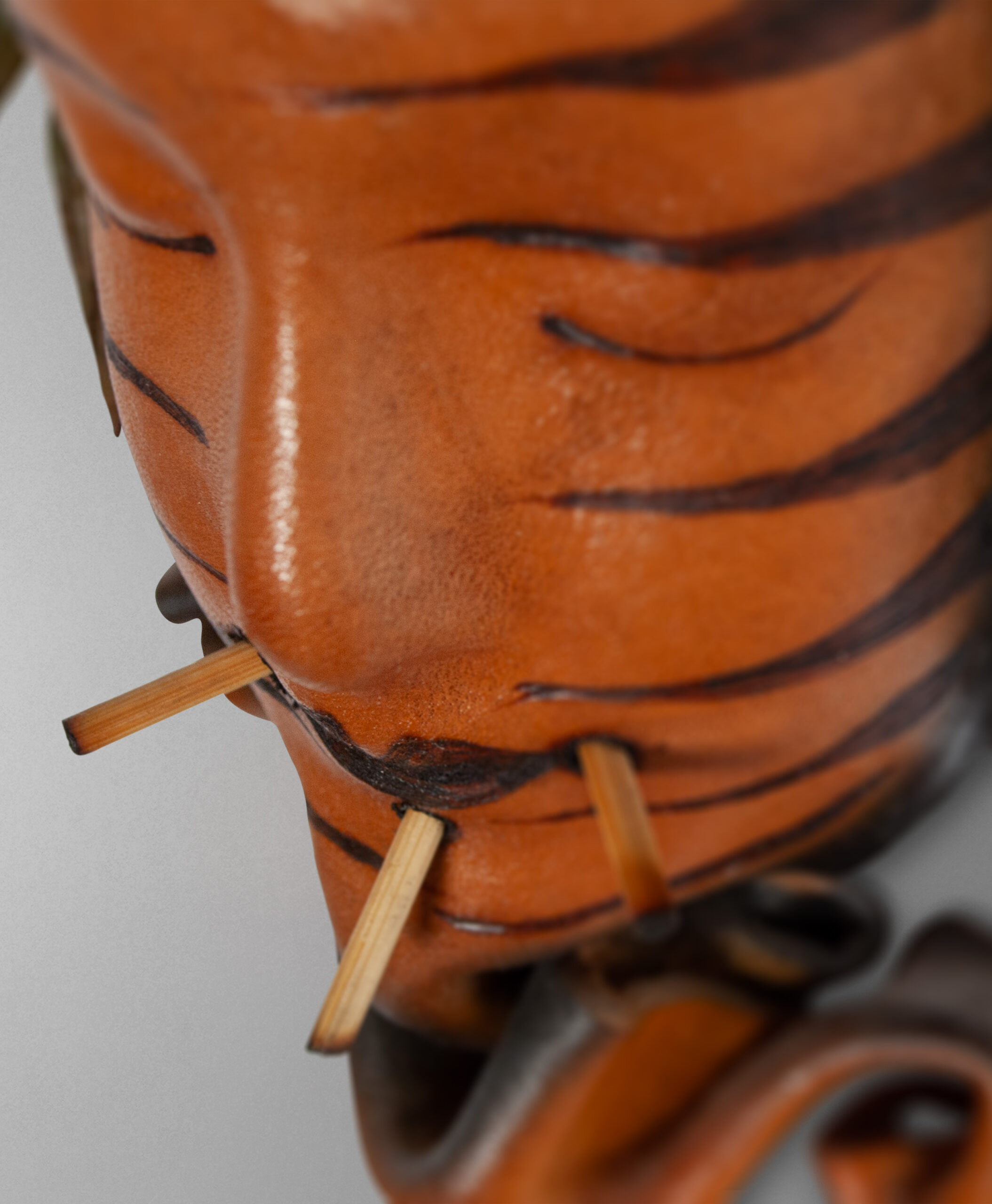 detail view of yanomami indian mask from venezuela