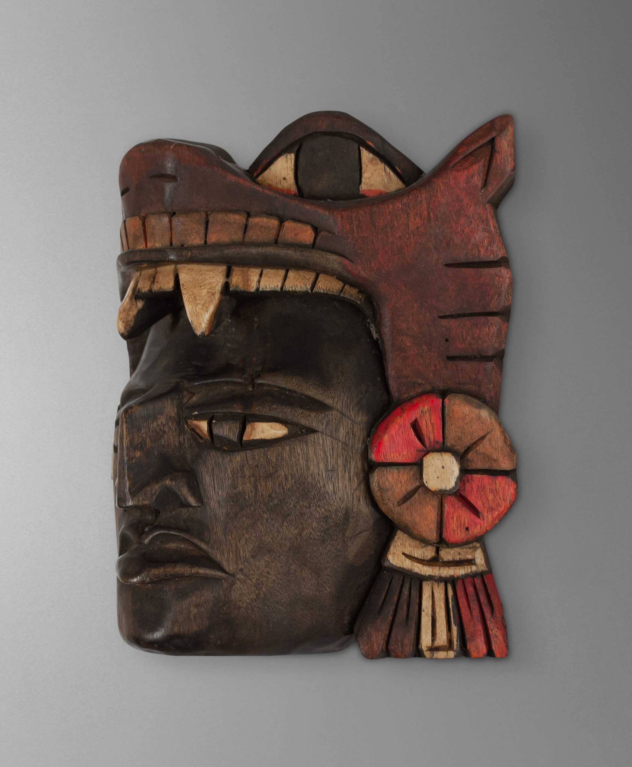 45 view of jaguar mask from mexico