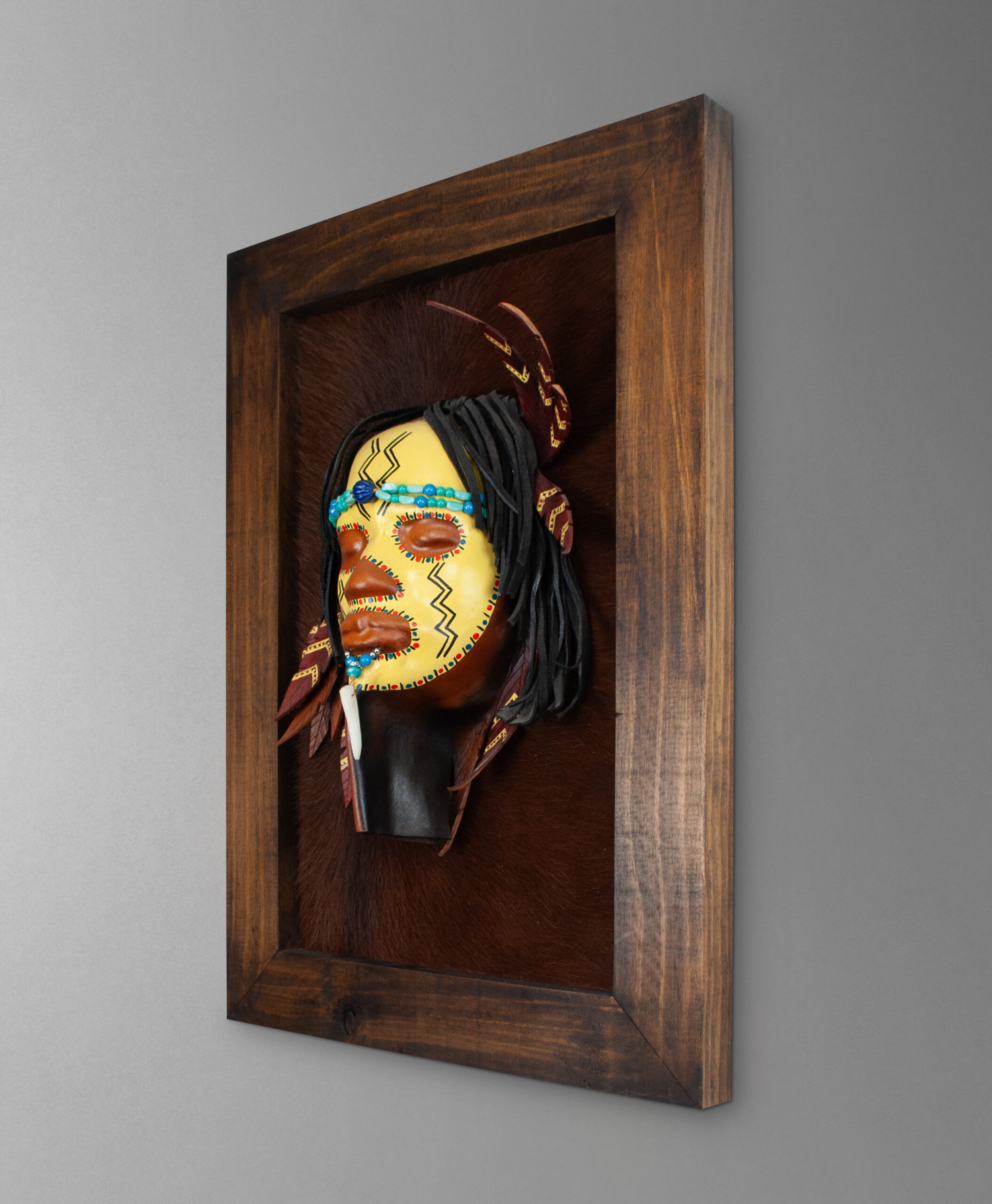 45 view of american indian mask from colombia
