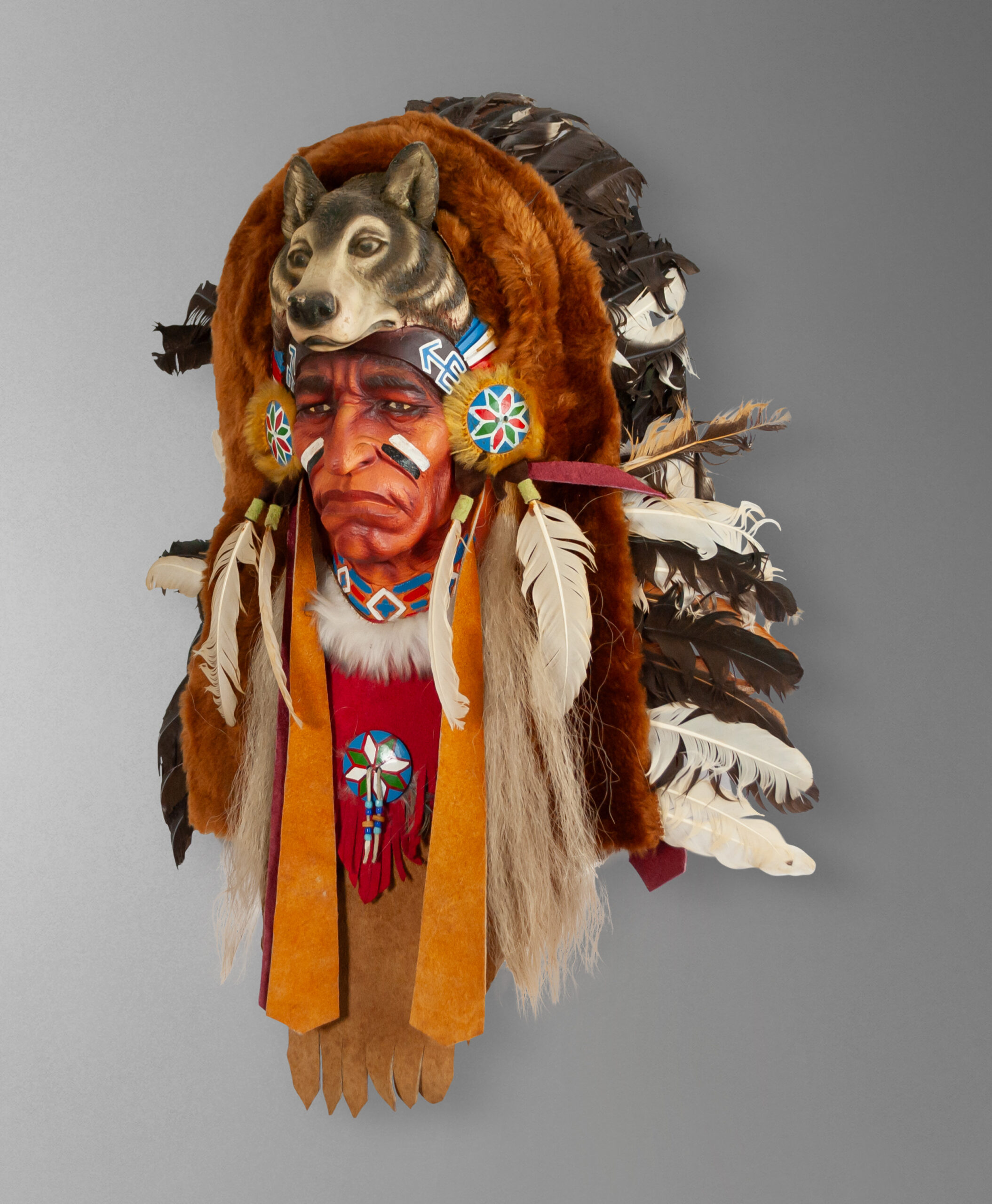 45 view of native american mask from united states