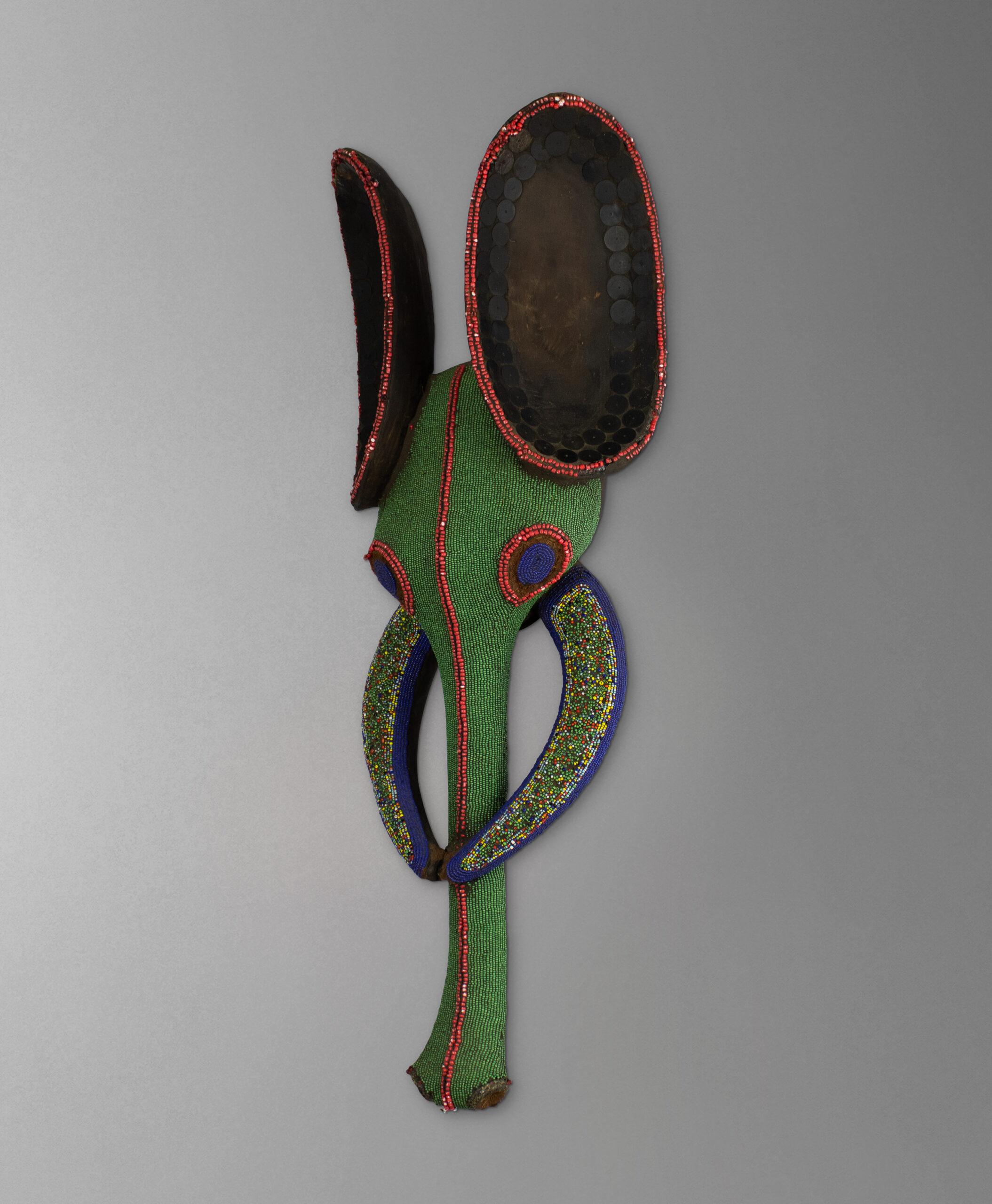 45 view of elephant mask from cameroon