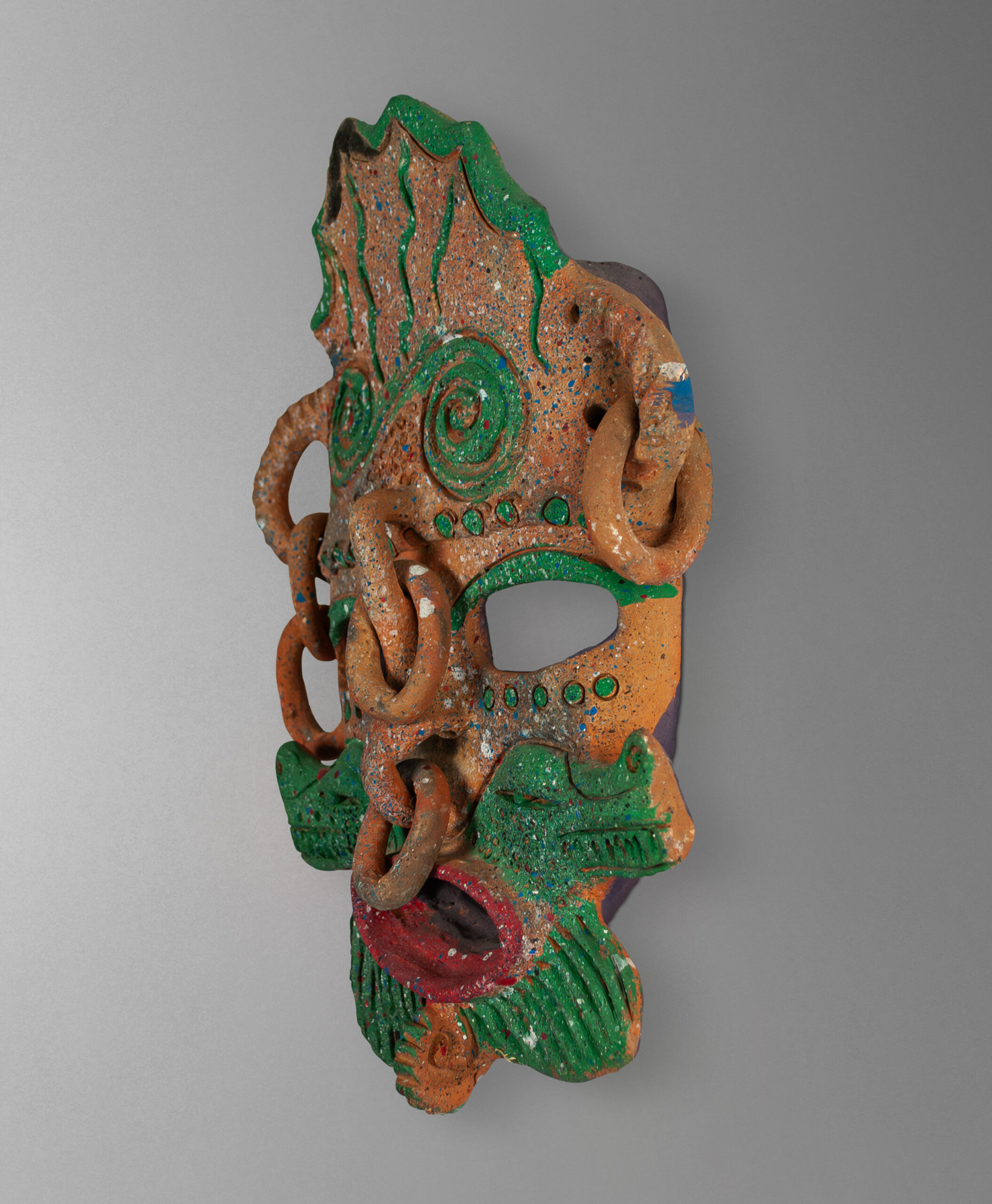 45 view of pre hispanic gods mask from chile