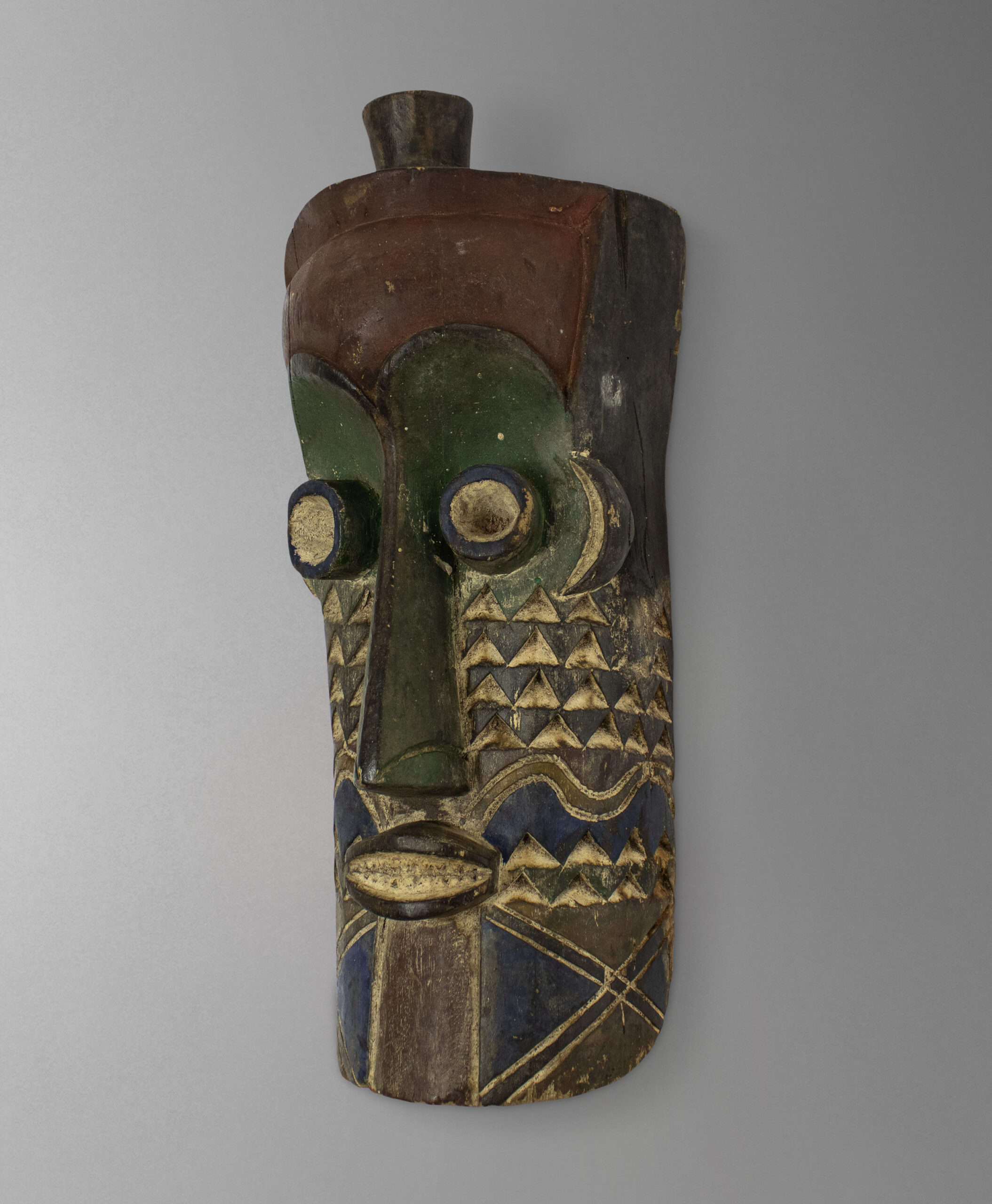 45 view of pende tribal mask from congo