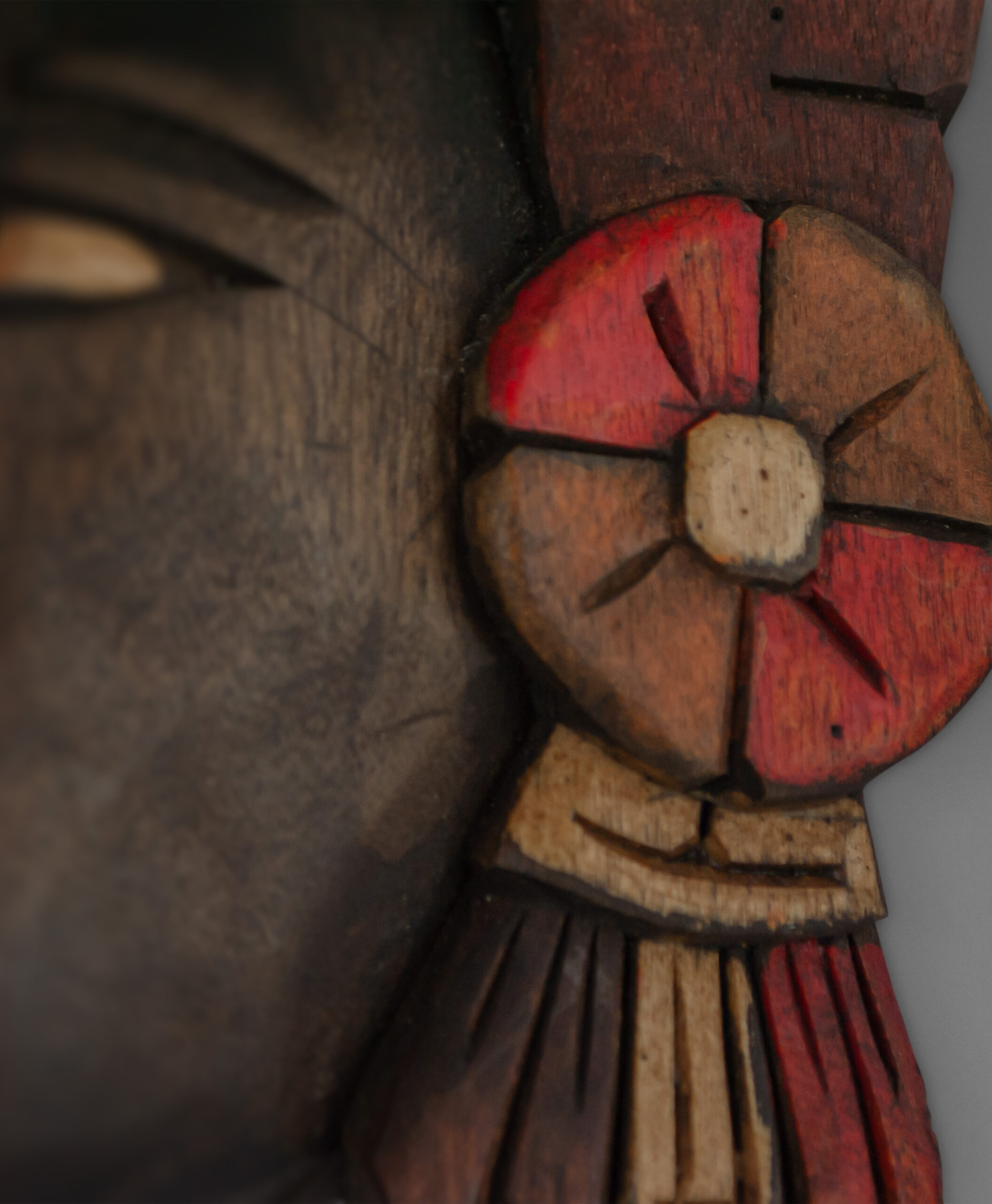 detail view of jaguar mask from mexico