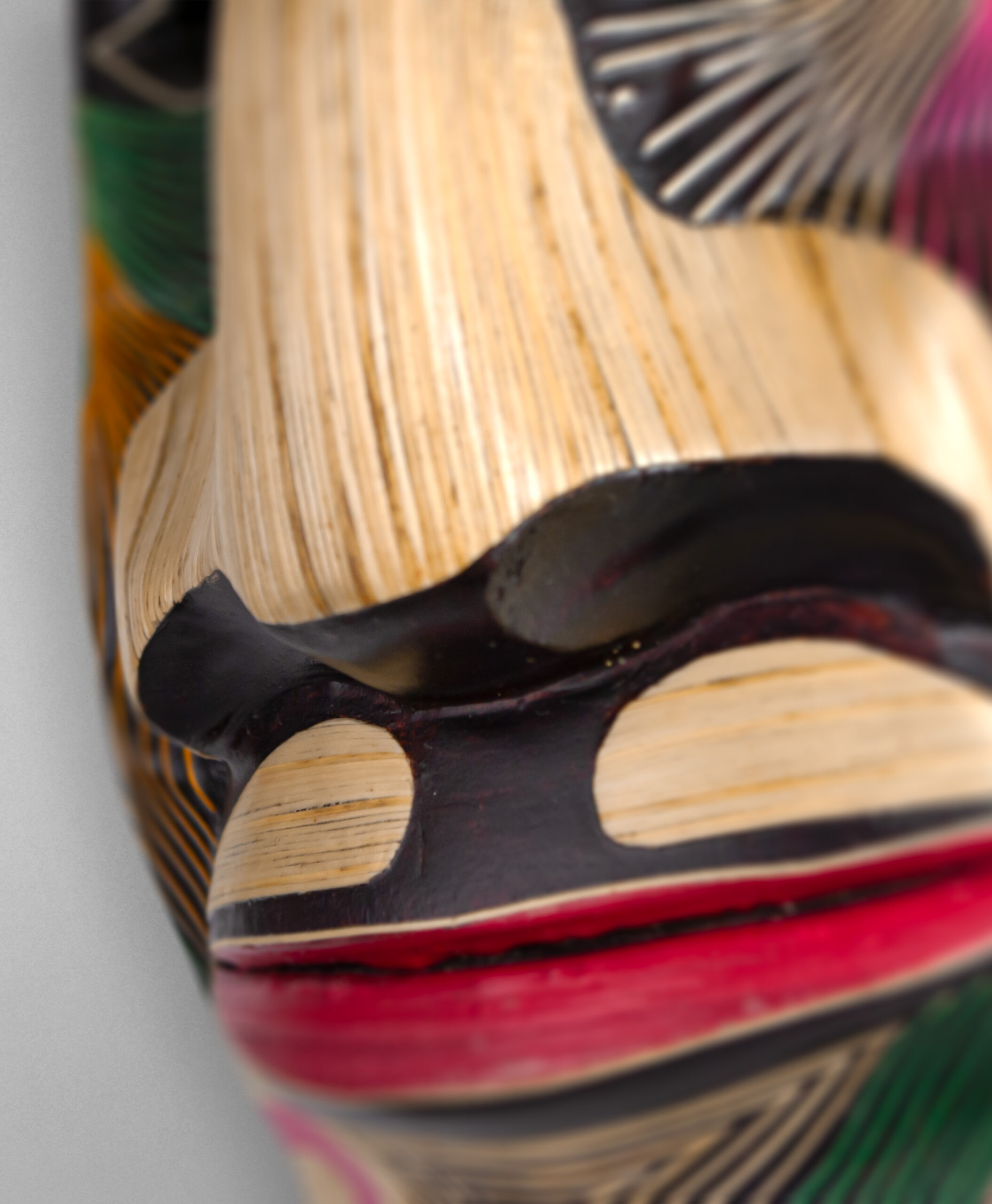 detail view of sibundoy mask from colombia