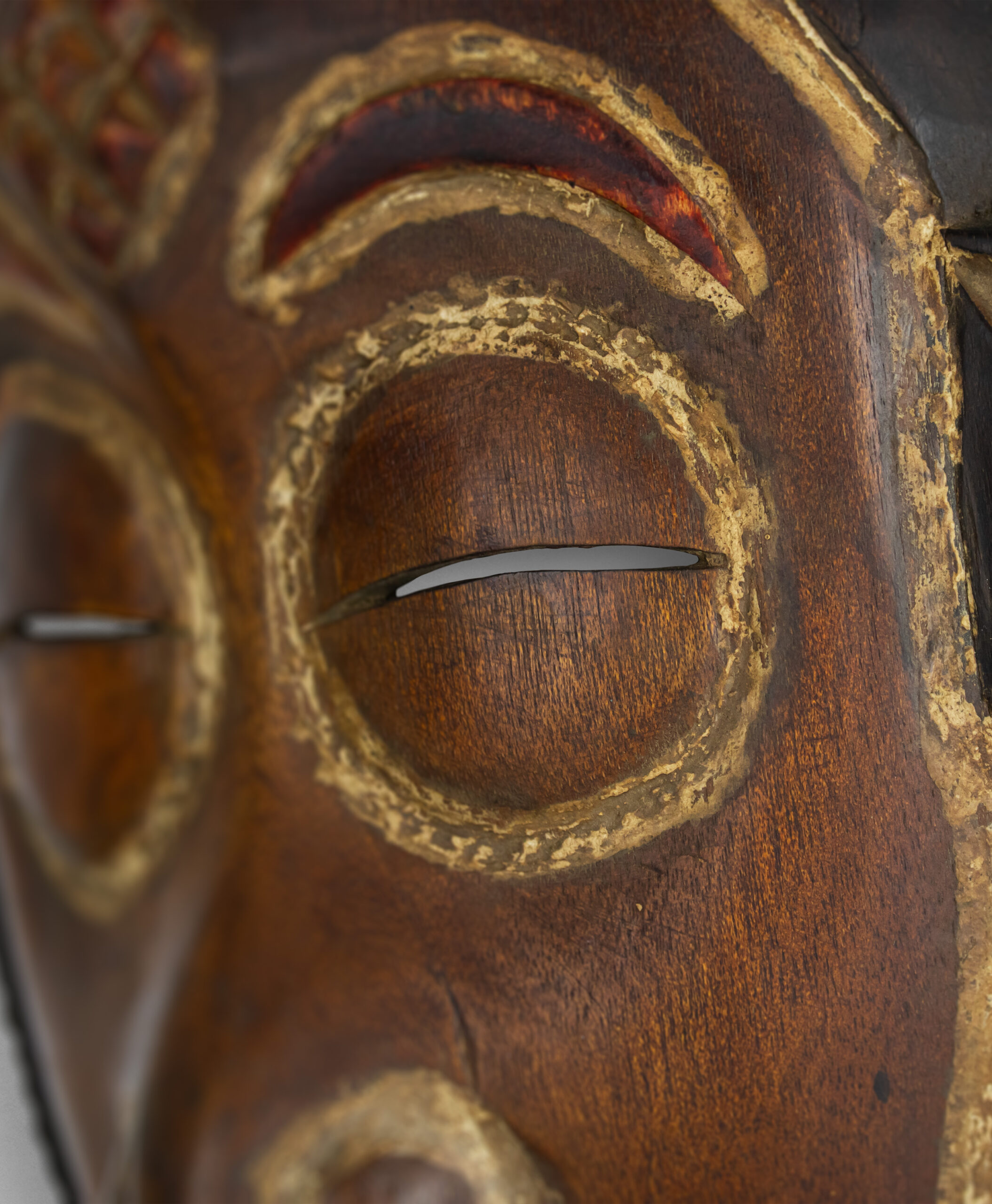 detail view of okuyi mask from gabon