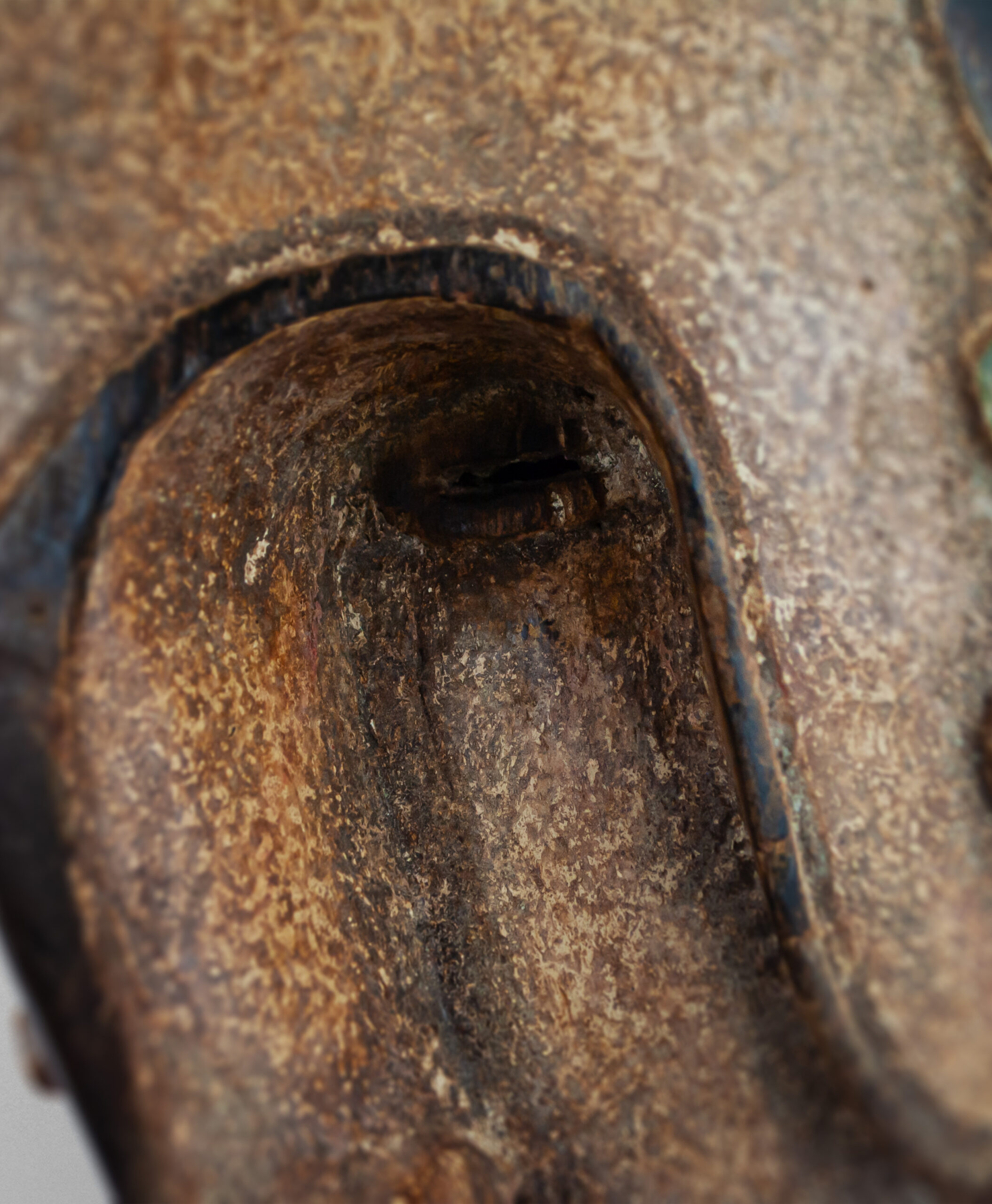 detail view of tribal mask from namibia