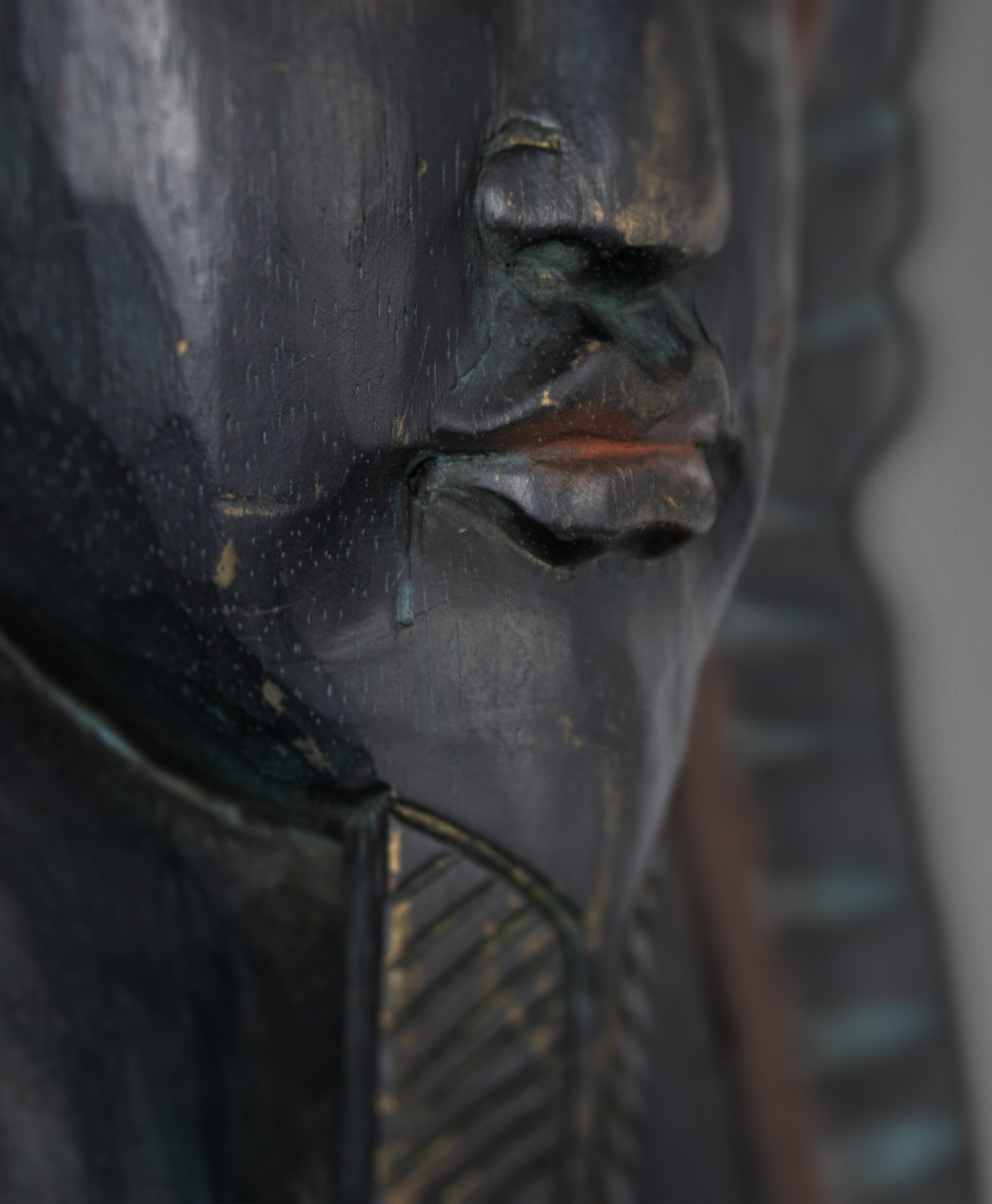 detail view of tutankhamun mask from egypt