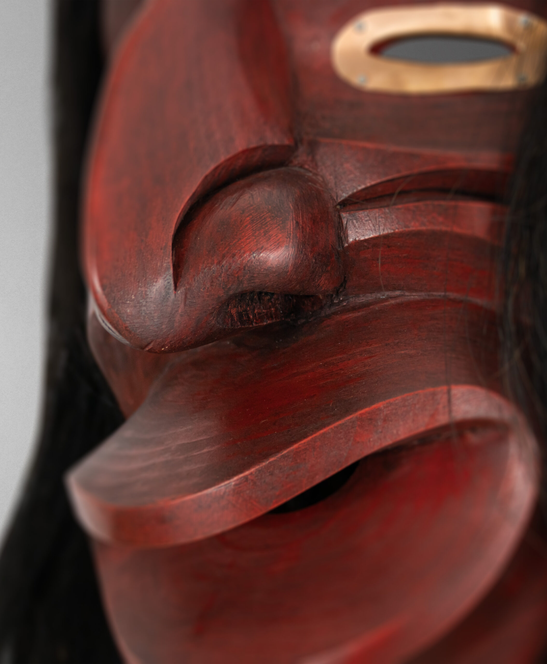 detail view of iroquois indian mask from canada