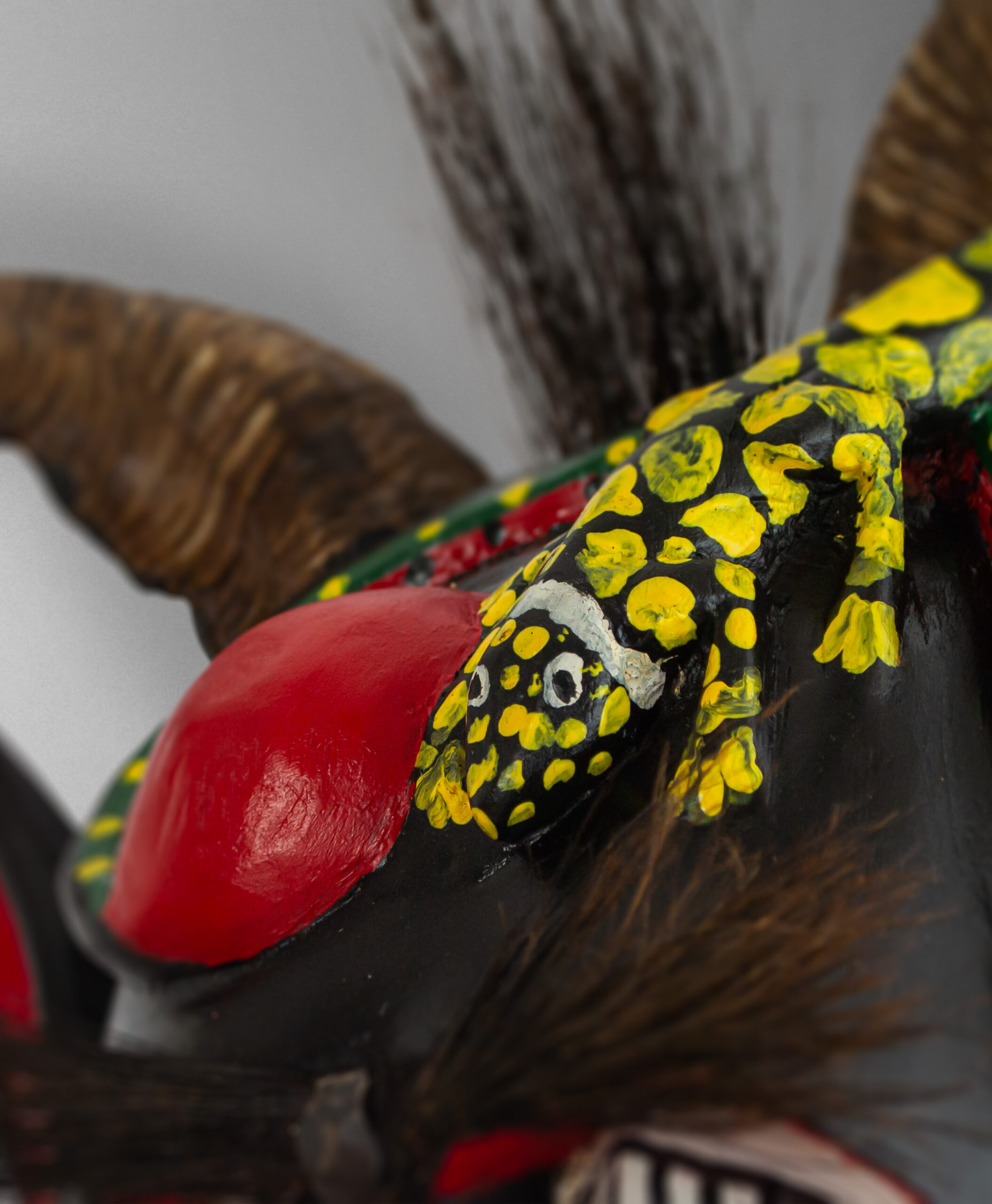 detail view of chocalheiro mask from portugal