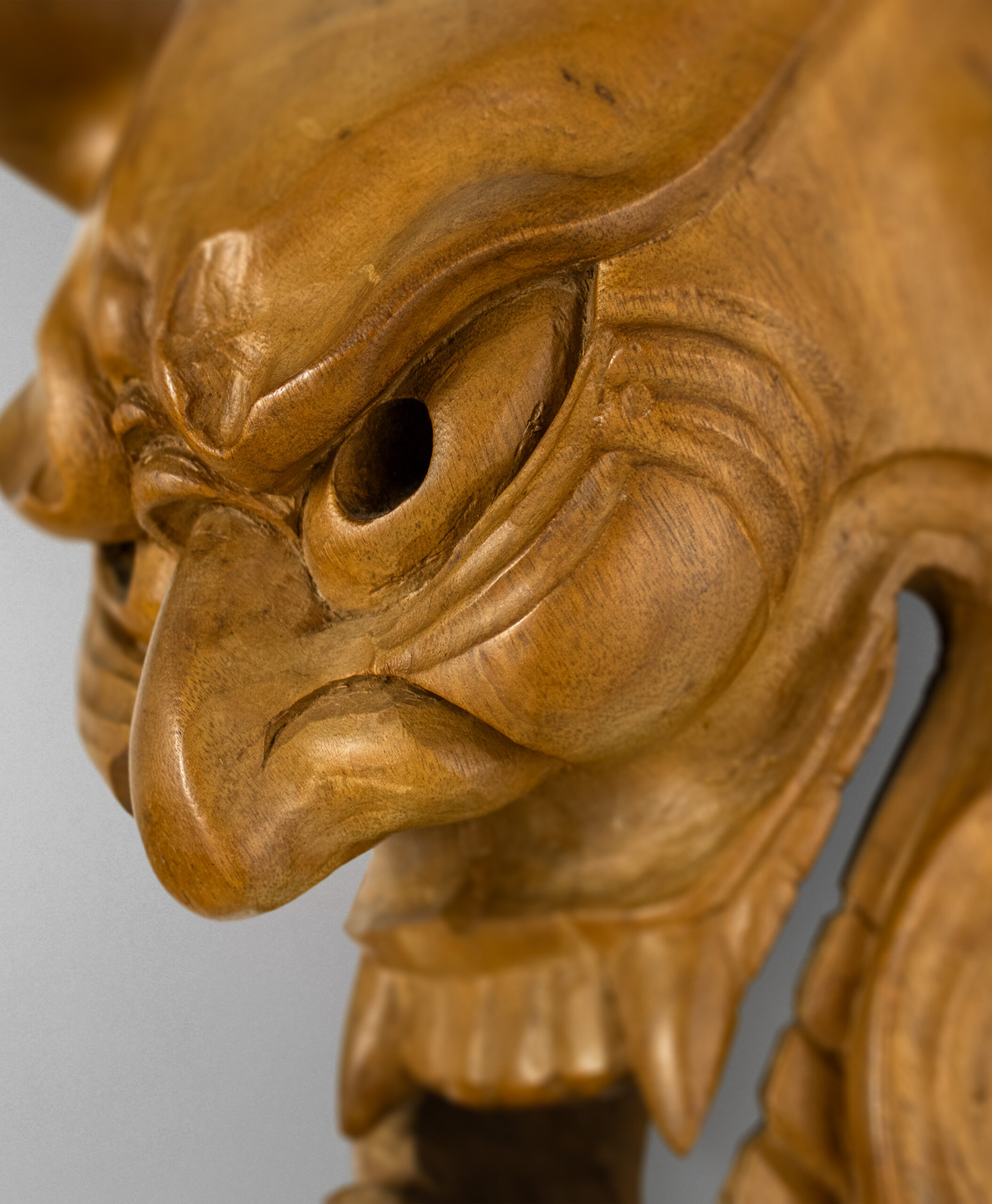 detail view of hannya mask from japan