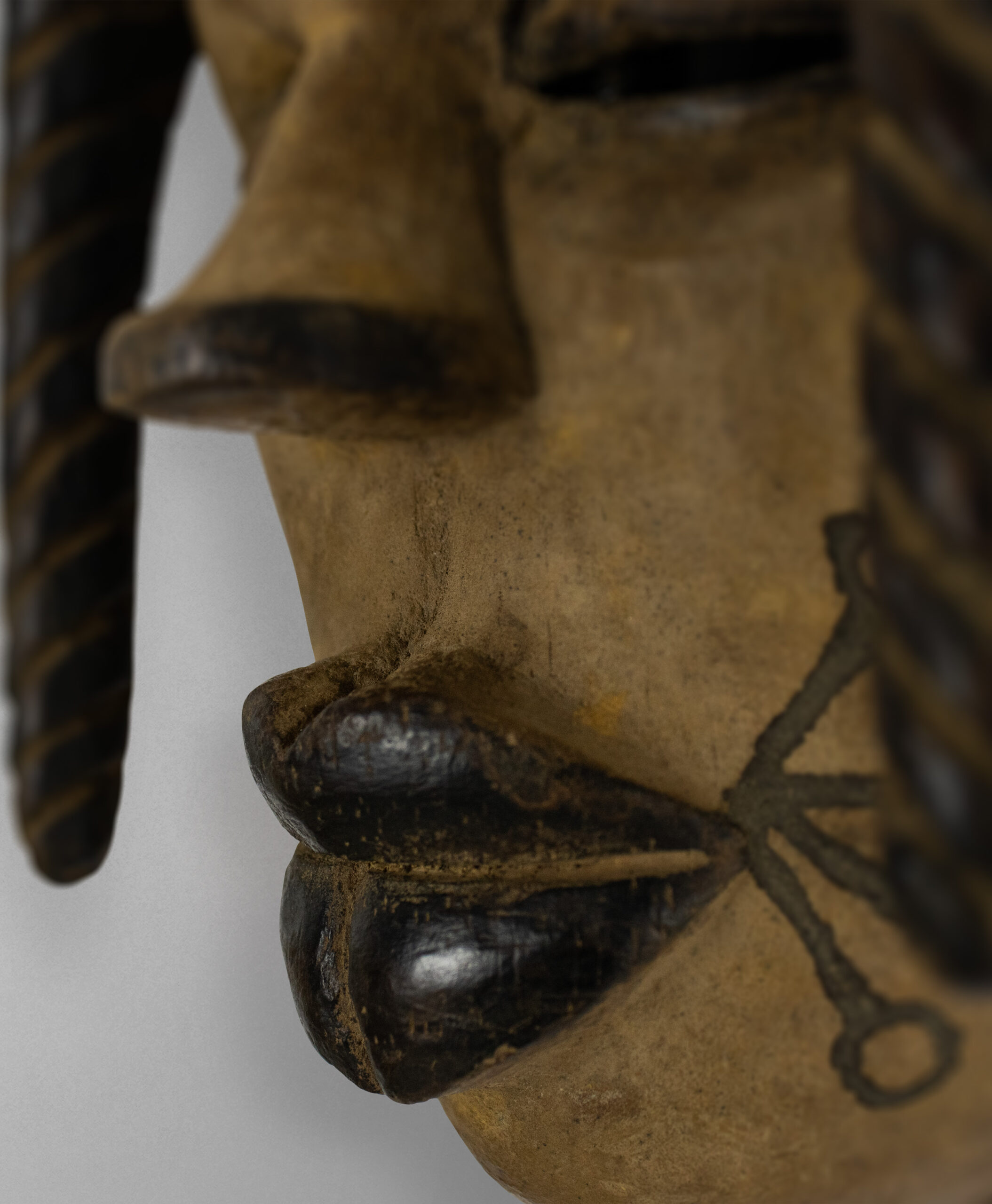 detail view of idoma mask from nigeria