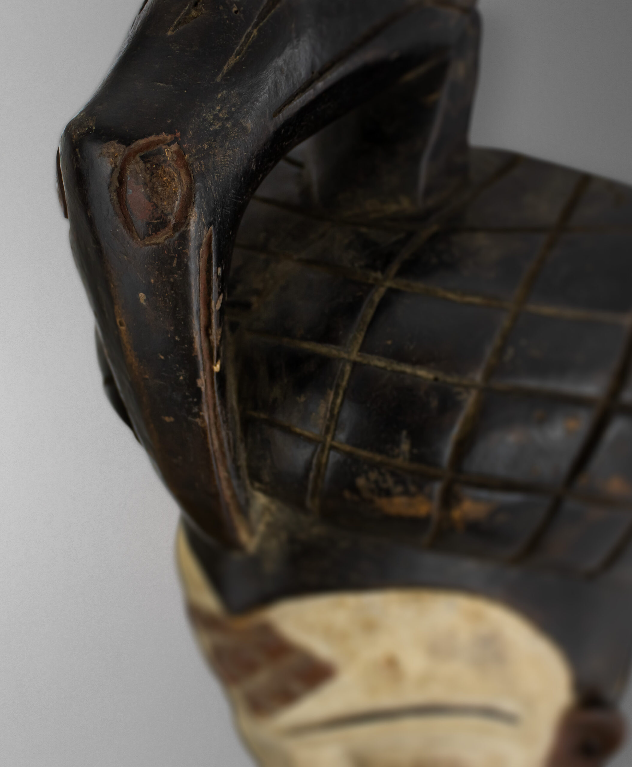 detail view of okuyi mask from gabon
