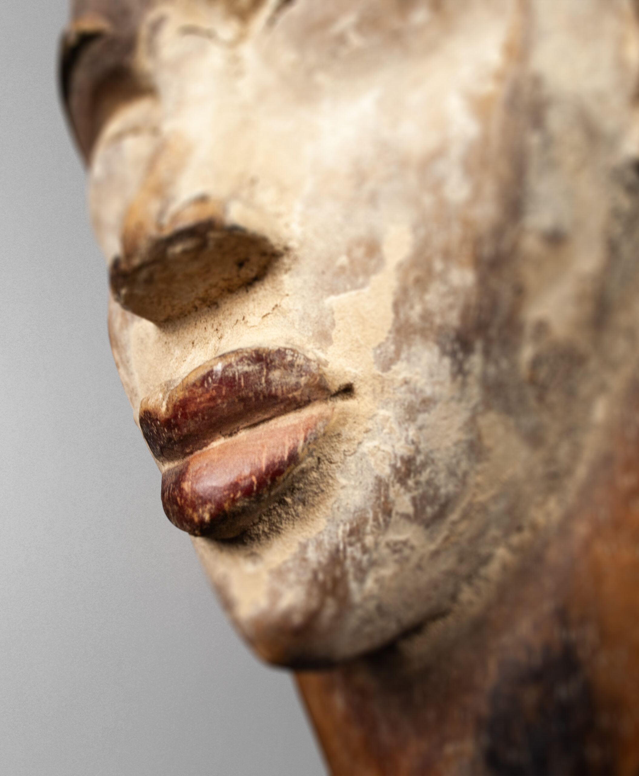 detail view of punu mask from gabon