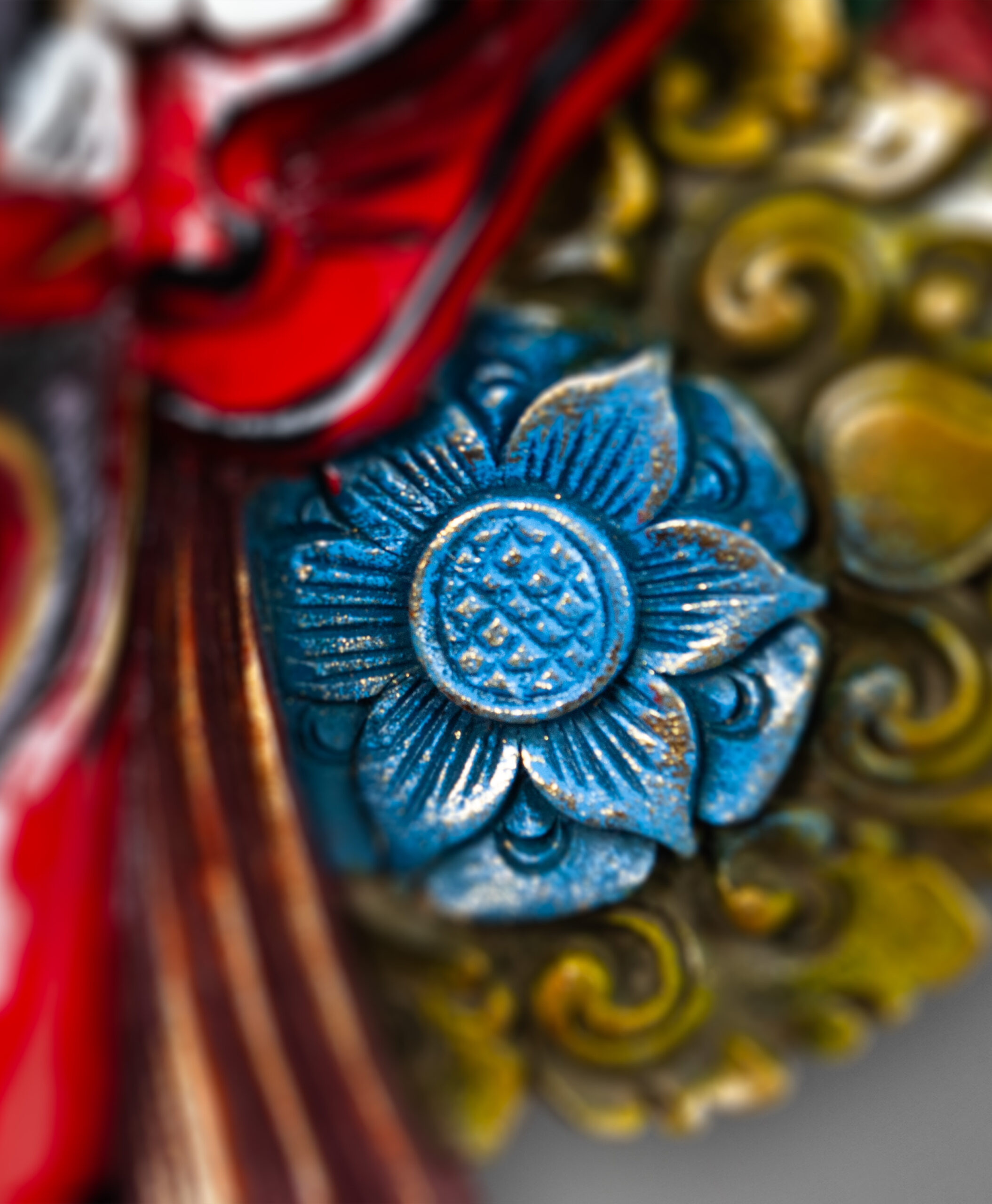 detail view of barong mask from indonesia