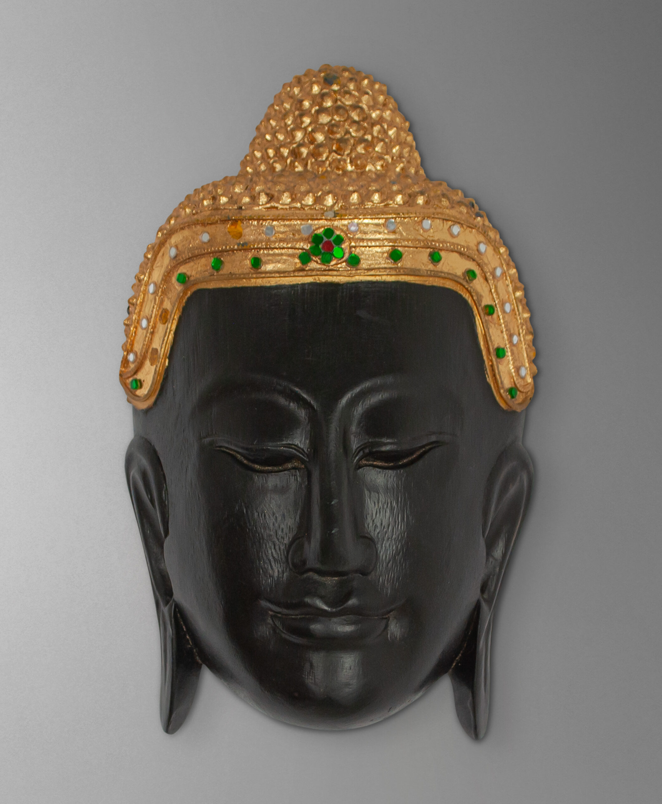 front view of buddha mask from thailand