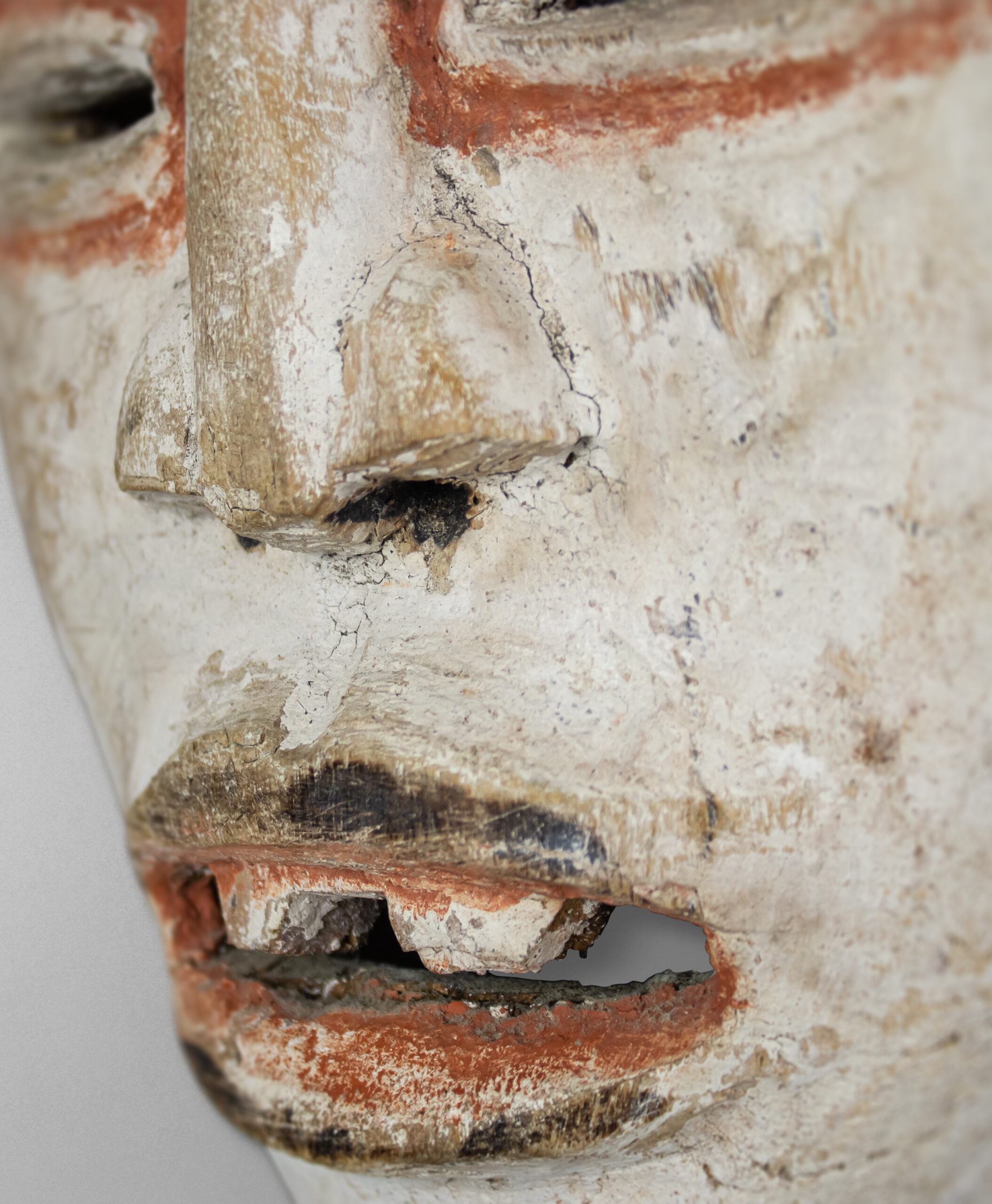 detail view of bakongo tribal mask from congo
